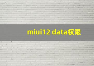 miui12 data权限